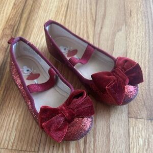 H&M Red Glitter Kids Dress Shoes with Bow